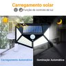 Luminária Solar 100 Leds Sensor de Movimento Lâmpada com 3 Funções Área Externa Jardim Ip65 - 3