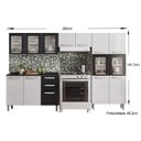 Ver imagem 3 de Cozinha Completa Evidence 4 Peças (2 Armários + 1 Balcão + 1 Paneleiro) C4P57 Branco/Preto - Bertoli