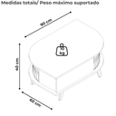 Ver imagem 3 de Mesa de Centro 2 Portas 90 Cm Indianapolis Cinamomo Off White Madetec