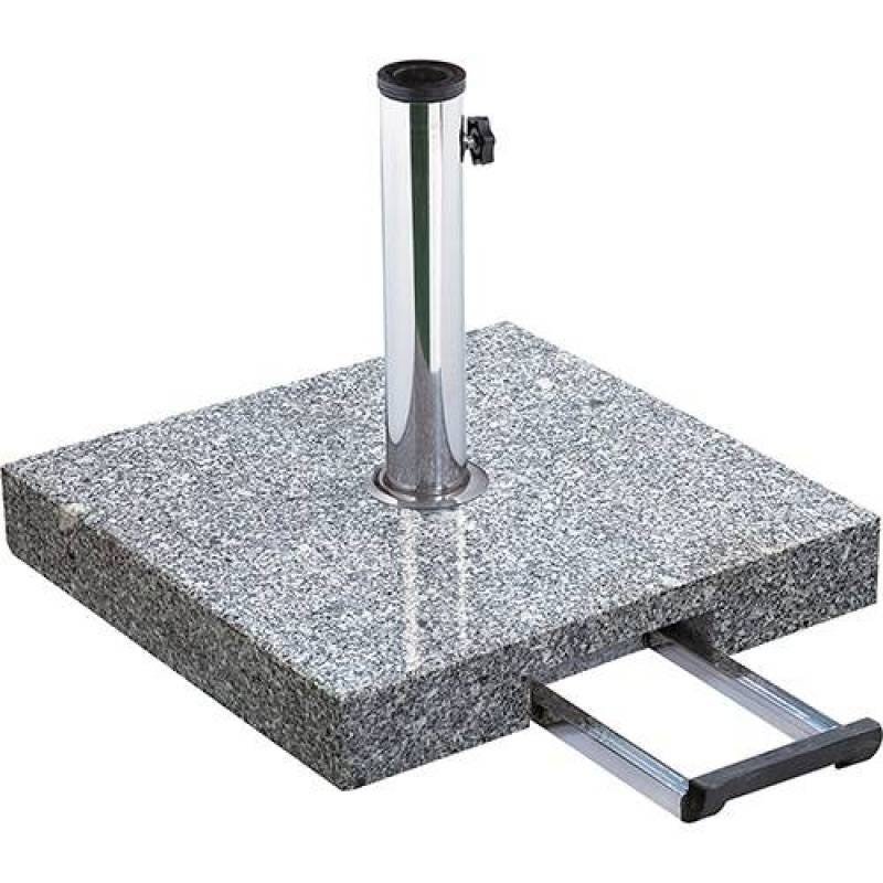 Base Para Guarda-Sol Quadrada Com Alça Retrátil E Rodinhas Granito 30 Kg - 1