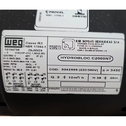 Motobomba Centrífuga Hydrobloc Cn C2000nt Ksb 2cv 220v/380v - 4