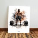 Ver imagem 3 de Kit3 Quadro Decorativo Powerlifting Peso Academia Gym Treino Moderno 28x20cm