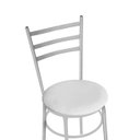 Ver imagem 3 de Mesa de Jantar Redonda 80cm Preta com 4 Cadeiras Estofada Cinza