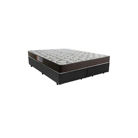 Cama Box Queen Colchão Mola Ensacada Belos Sonhos + Box Sintético 65x158x198:Preto