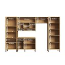 Ver imagem 4 de Cozinha Completa Modulada 100% MDF 5 Peças 11 Portas 5 Gavetas e Vidro 349cm Vicenza Espresso Móveis Branco/Amêndoa