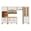 Ver imagem 2 de Cozinha Completa Modulada 100% MDF 5 Peças 11 Portas 5 Gavetas e Vidro 349cm Vicenza Espresso Móveis Branco/Amêndoa