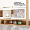 Ver imagem 6 de Cozinha Completa Modulada 100% MDF 5 Peças 11 Portas 5 Gavetas e Vidro 349cm Vicenza Espresso Móveis Branco/Amêndoa