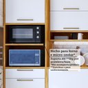 Ver mais imagens de Cozinha Completa Modulada 100% MDF 5 Peças 11 Portas 5 Gavetas e Vidro 349cm Vicenza Espresso Móveis Branco/Amêndoa