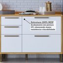 Ver imagem 5 de Cozinha Completa Modulada 100% MDF 5 Peças 11 Portas 5 Gavetas e Vidro 349cm Vicenza Espresso Móveis Branco/Amêndoa