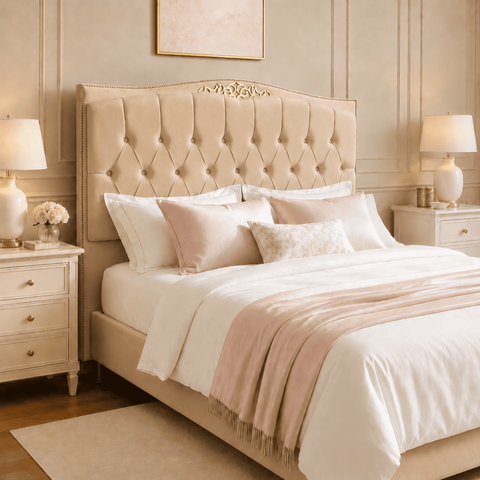 Cabeceira Greta 160cm Estofada Veludo p/ Cama Box Casal Queen Quarto