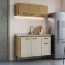 Ver imagem 1 de Cozinha Compacta 2 Peças em MDP Berlim Marrom/Ipê/Cristalo