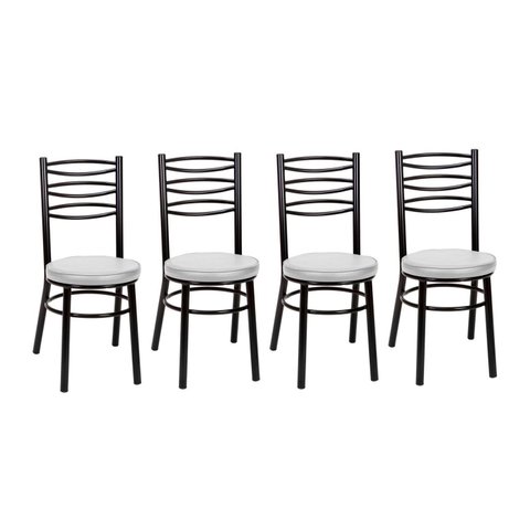 Kit 4 Cadeiras para Sala de Jantar Pintadas CP34 Debrum Preto/Branco