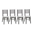 Ver imagem 1 de Kit 4 Cadeiras para Sala de Jantar Pintadas CP34 Debrum Preto/Branco