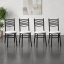 Ver imagem 3 de Conjunto 4 Cadeiras para Sala de Jantar Debrum Pintada Preto/Branco