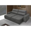 Ver imagem 1 de Sofá 4 Lugares Iork Retrátil e Reclinável Suede Amassado Cinza - Rifletti
