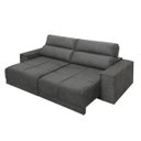 Ver imagem 3 de Sofá 4 Lugares Iork Retrátil e Reclinável Suede Amassado Cinza - Rifletti