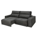 Ver imagem 2 de Sofá 4 Lugares Iork Retrátil e Reclinável Suede Amassado Cinza - Rifletti