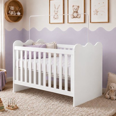 Berço Mini Cama 100% MDF Ternura Branco