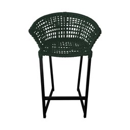 Conjunto Bistrô Champanheira Tampo Ripado e 2 Banquetas Reis Corda Náutica Verde Musgo - 3