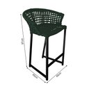 Ver imagem 5 de Conjunto Bistrô Champanheira Tampo Ripado e 2 Banquetas Reis Corda Náutica Verde Musgo