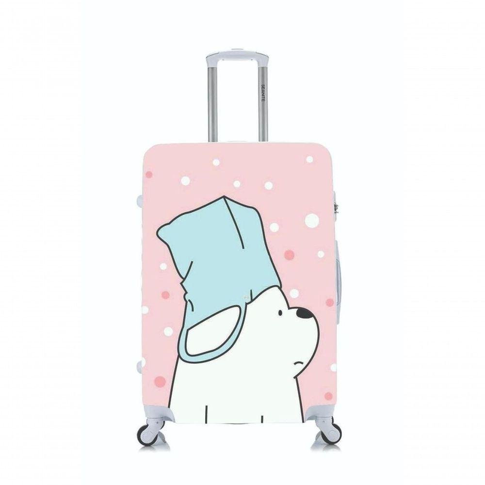 Capa Protetora P/ Mala Viagem Urso C/ Chapéu na Cabeça - 1