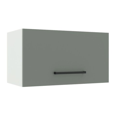 Armário Aéreo Madesa Agata 60 cm 1 Porta Basculante Branco/Cinza Cor:Branco/Cinza