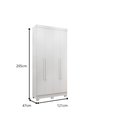 Ver imagem 2 de Guarda-roupa Recife 4 Portas 2 Gavetas com Espelho Salleto Branco