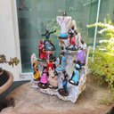 Ver imagem 3 de Altar Congá com 12 Orixás de 10 Cm Umbanda Branco Dourado