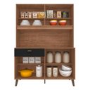 Ver imagem 2 de Armário Kit de Cozinha Emily Retro 6 Portas Carvalho/preto - Móveis Arapongas