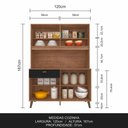 Ver imagem 3 de Armário Kit de Cozinha Emily Retro 6 Portas Carvalho/preto - Móveis Arapongas