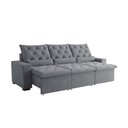Ver imagem 5 de Sofá Retrátil 250m 3 Lugares Reclinável Suede Refinado Milão Cinza Claro
