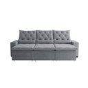 Ver imagem 6 de Sofá Retrátil 250m 3 Lugares Reclinável Suede Refinado Milão Cinza Claro