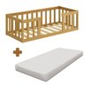 Cama Infantil Montessoriana com Grade de Proteção Nogueira com Colchão Eler Shop Jm - 2