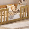 Cama Infantil Montessoriana com Grade de Proteção Nogueira com Colchão Eler Shop Jm - 3