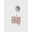Ver imagem 3 de Gabinete para Banheiro com Cuba e Espelho Redondo 80cm Retro Mdf Rosa Milano - On Móveis