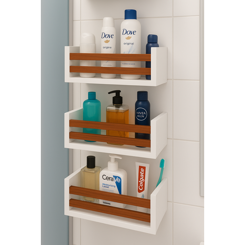 Kit 3 Prateleira Auxiliar Mdf Mini Cedrinho (30 X 10 Cm)