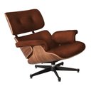 Ver imagem 3 de Poltrona para Leitura Charles Eames com Puff Couro Legítimo Marrom