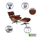 Ver imagem 2 de Poltrona para Leitura Charles Eames com Puff Couro Legítimo Marrom