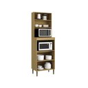 Ver imagem 3 de Armário Paneleiro Torre Quente 2 Fornos 4 Portas 220x70 cm Cozinha Amadeirado 100% MDF Casamia