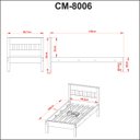 Ver imagem 2 de Cama Solteiro com Detalhe na Cabeceira Suporta até 130 Kg: Amêndoa com Branco