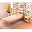 Ver imagem 1 de Cama Solteiro com Detalhe na Cabeceira Suporta até 130 Kg: Amêndoa com Branco