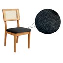 Ver imagem 7 de Mesa de Jantar Base Ripada 105cm com 4 Cadeiras 100% Mdf Cor:off White com Freijó e Courino Preto