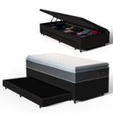 Ver imagem 1 de Cama Box Baú com Colchão de Espuma D45 Pillow Top Fort Comfort + Auxiliar Unique Solteiro 88cm