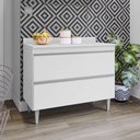 Ver imagem 4 de Balcão Esmeralda com Tampo 100cm 2 Portas Basculantes Branco Maderatto Móveis