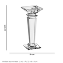Ver imagem 4 de Castiçal Decorativo de Cristal Transparente 22x9x9cm Porta Vela Mesa Jantar Sala