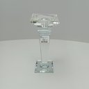 Ver imagem 3 de Castiçal Decorativo de Cristal Transparente 22x9x9cm Porta Vela Mesa Jantar Sala