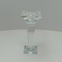 Ver imagem 2 de Castiçal Decorativo de Cristal Transparente 22x9x9cm Porta Vela Mesa Jantar Sala