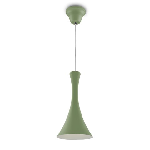 Lustre Pendente 868 Para 1 Lâmpada Soquete E27 Cor Verde
