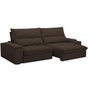 Ver imagem 2 de Sofá Retrátil Reclinável para Sala de Estar Living 280cm Nápoles F04 Veludo Marrom - Lyam Decor