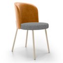 Ver imagem 6 de Kit 4 Cadeiras Sala de Jantar Estofada Gavi Arena L02 Couríssimo Whisky Pied Poule Lyam Decor